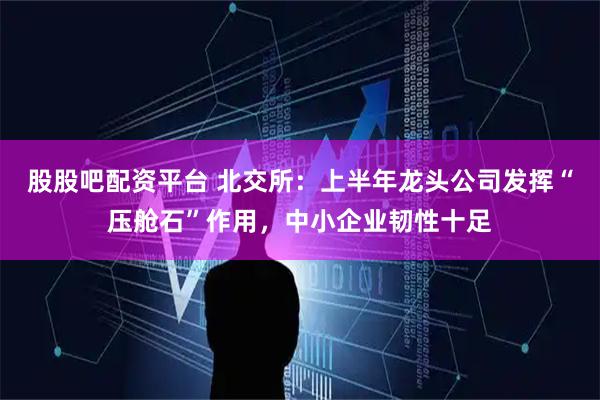 股股吧配资平台 北交所:上半年龙头公司发挥“压舱石”作用,中小企业韧性十足